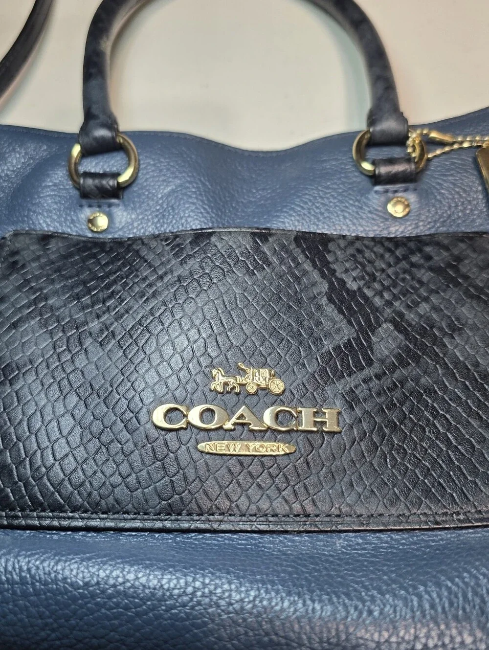 Coach Mini Emma Dark Denim Leather‎ Used